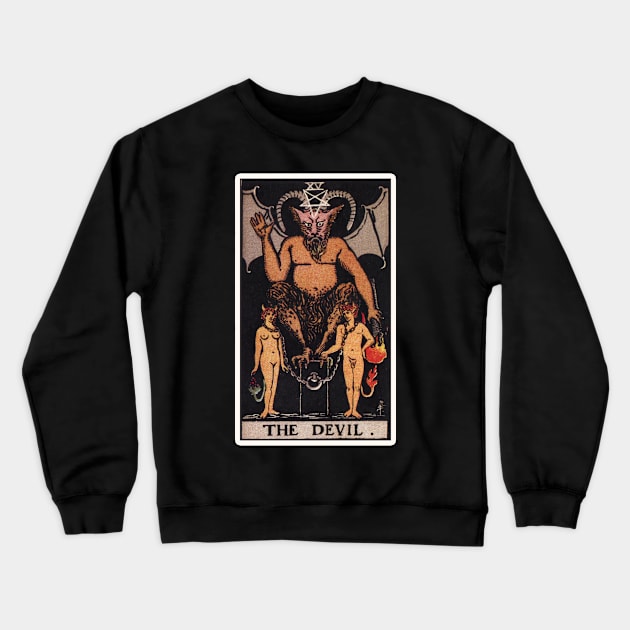 XV The Devil Tarot Card Crewneck Sweatshirt by visionarysea